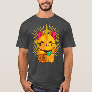 Camiseta Maneki Neko Japonês Lucky Cat Kawaii Gatinho Koban