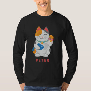 Camiseta Maneki Neko White Cat, símbolo de boa sorte