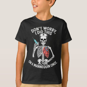 Camiseta Manequim de enfermeira esqueleto engraçado humor m