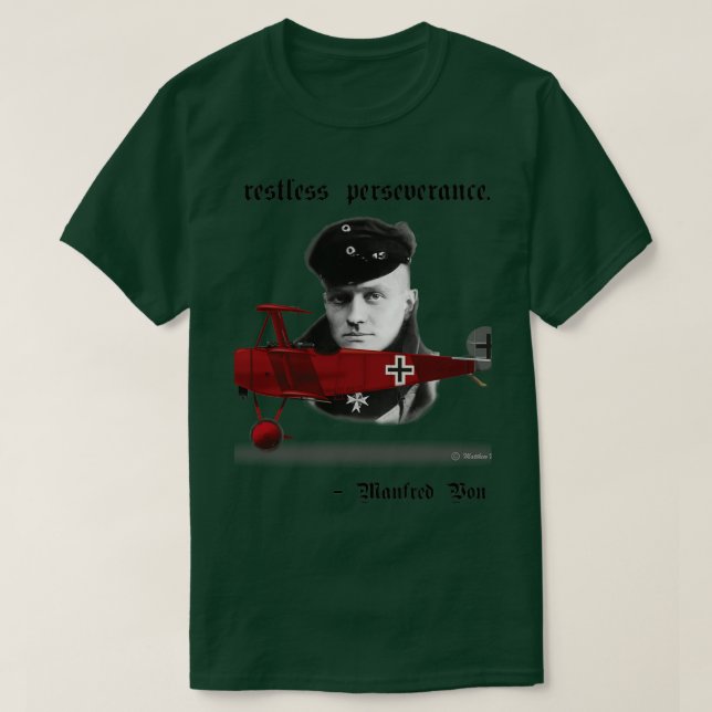 Camiseta Manfred Von Richthofen Red Baron Quote  (Frente do Design)