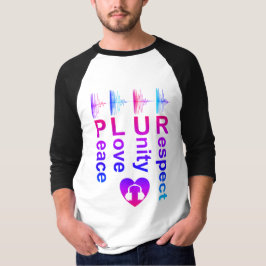 Camiseta Manga 3/4 PLUR (Paz Amor Unidade Respeito