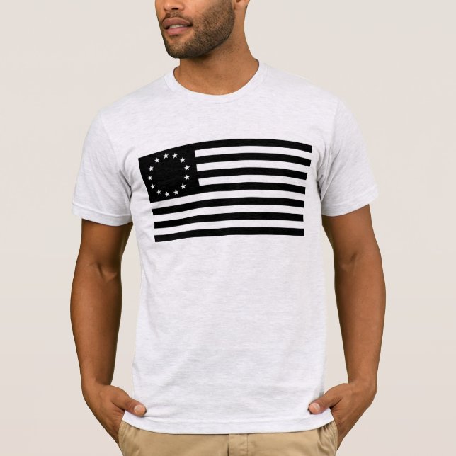 Camiseta Manga, Betsy Ross Flag ou Circle American Flag (Frente)