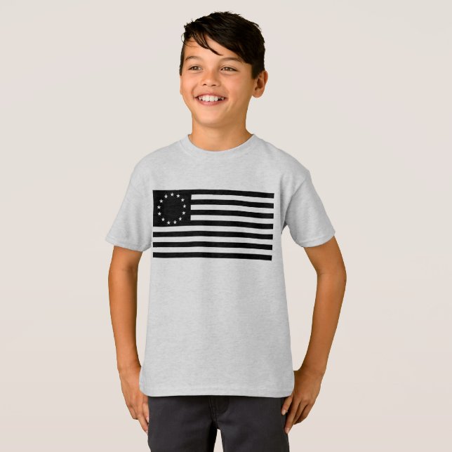 Camiseta Manga, Betsy Ross Flag ou Circle American Flag (Frente Completa)