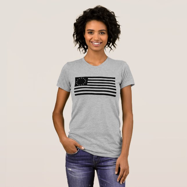 Camiseta Manga, Betsy Ross Flag ou Circle American Flag (Frente Completa)