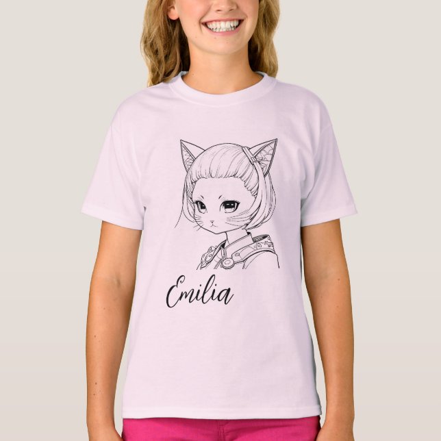 Camiseta Manga Catgirl (Frente)