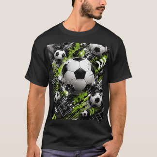 Camiseta manga curta design futebol cor preta