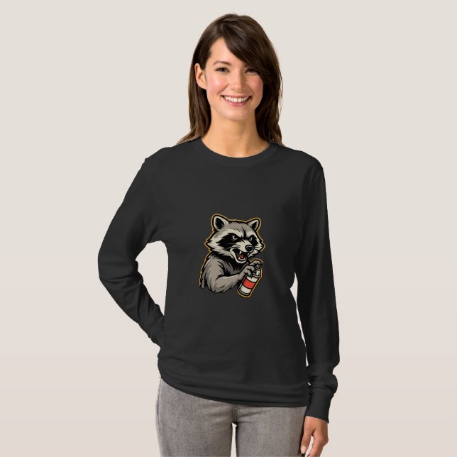Camiseta Manga Larga do Guaxinim (Frente Completa)