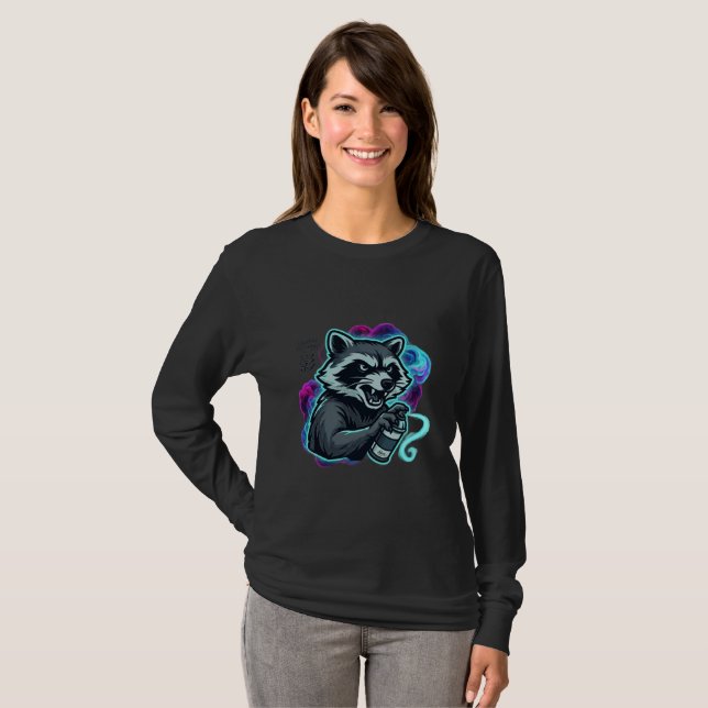 Camiseta Manga Larga Guaxinim Grafitado (Frente Completa)