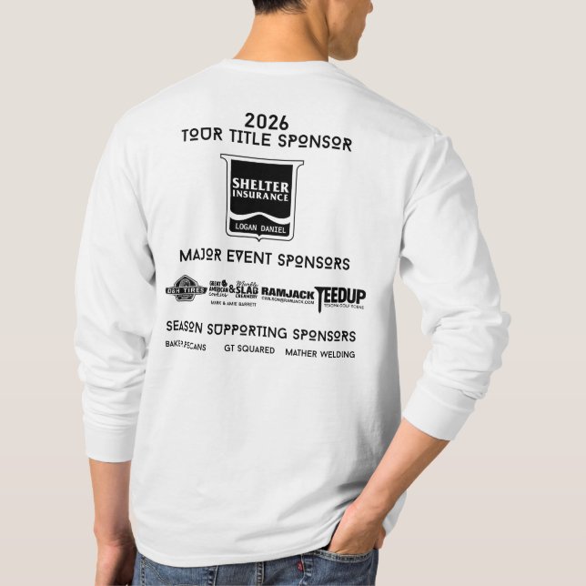 Camiseta MANGA LONGA 2026 Patrocinadores de Golfe Thunderbi (Verso)