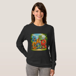Camiseta Manga Longa Alfabeto de Aprendizado para