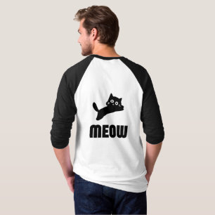 Camiseta manga longa branca e preta com desenho de