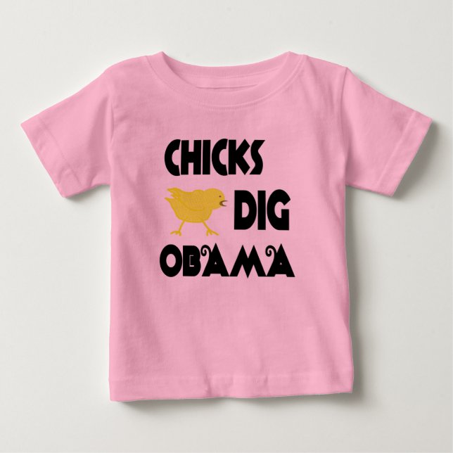 Camiseta Manga Longa Chicks Dig Obama Girls (Frente)