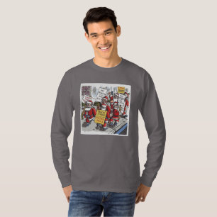 Camiseta manga longa cinza fumaça do Santa Strike