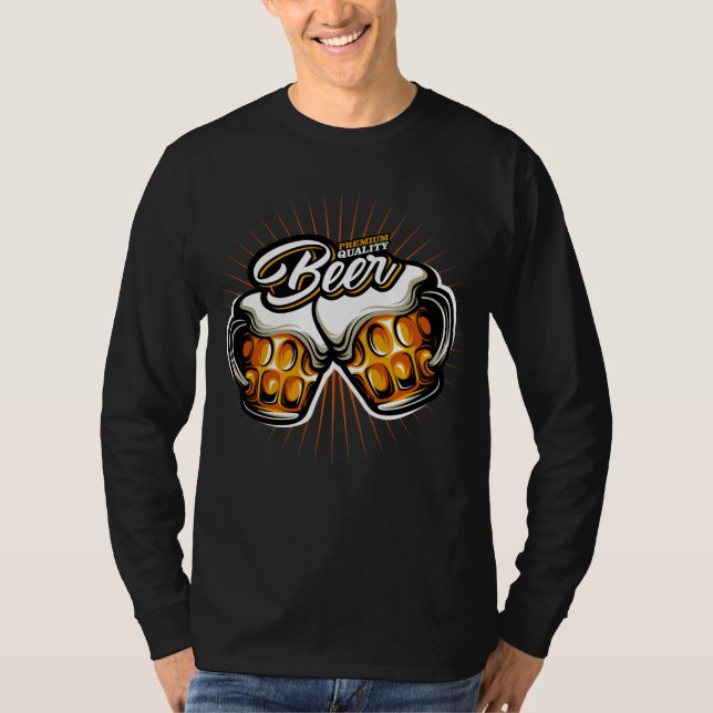 Camiseta Manga longa de cerveja Premium (Frente)