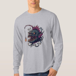 Camiseta Manga Longa de Peixe-Pescador Arte de Qua