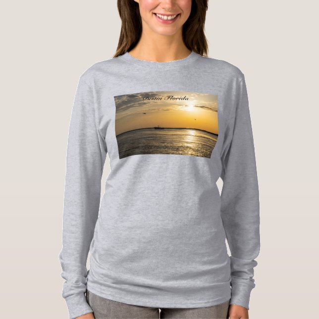 Camiseta Manga Longa Destin Sunset E Helicópteros (Frente)