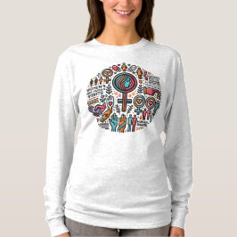 Camiseta Manga Longa Direitos das Mulheres são Dir