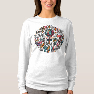 Camiseta Manga Longa Direitos das Mulheres são Dir