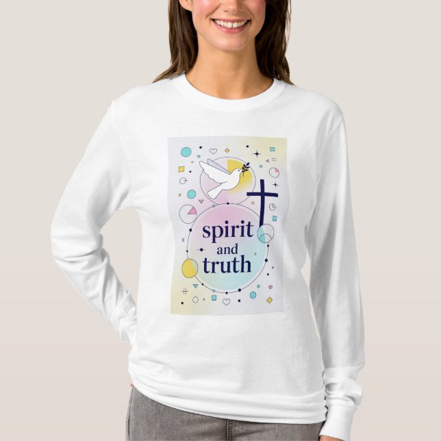 Camiseta Manga Longa Feminina Cristã Espírito e Ve (Frente)