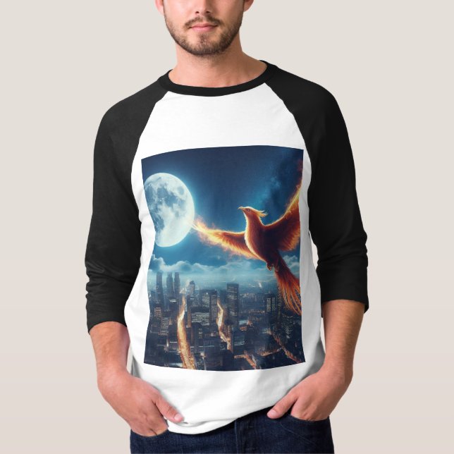 Camiseta manga longa Fênix Flamejante (Frente)