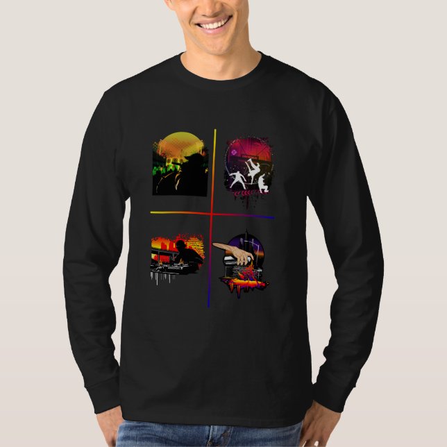 Camiseta Manga Longa Hip Hop Elementos MC DJ Break (Frente)