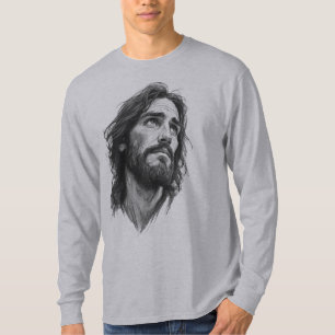 Camiseta Manga Longa Jesus Cristo Cristão Masculin