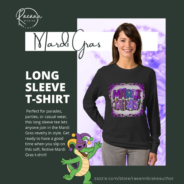 Camiseta Manga Longa Mardi Gras (Criador carregado)