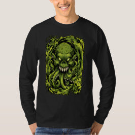 Camiseta Manga Longa Monstro Tentáculo Verde Sinis