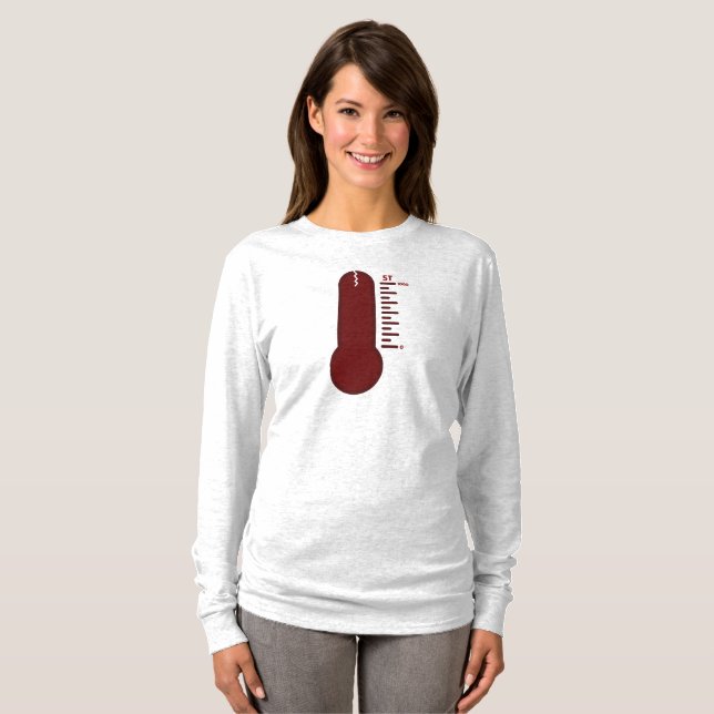 Camiseta Manga Longa Termômetro do Estresse (Frente Completa)