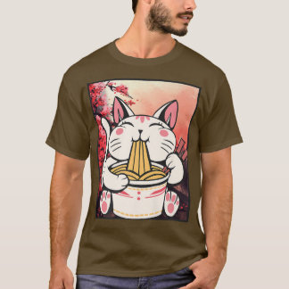 Camiseta Manga Neko Ramen Cat Lover 852