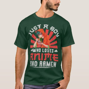 Camiseta Manga Otaku Apenas Um Menino Que Ama Anime E Ramen