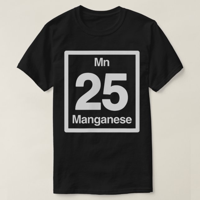 Camiseta Manganês, Elementos de Mesa Periódicos, 25 (Frente do Design)