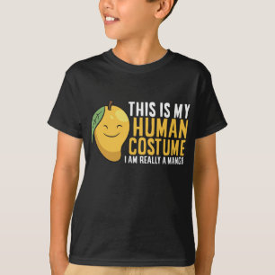 Camiseta Mango Fruta Halloween Mango Costume Humano Eu sou 