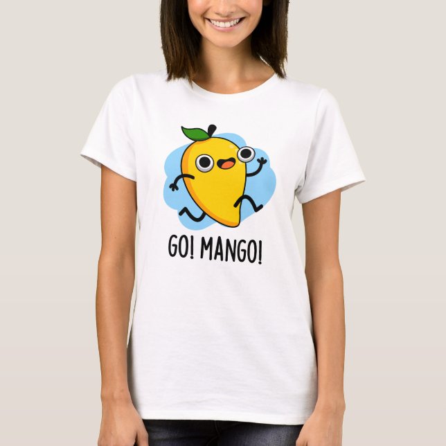 Camiseta Mango Funny Executando Mango Pun (Frente)