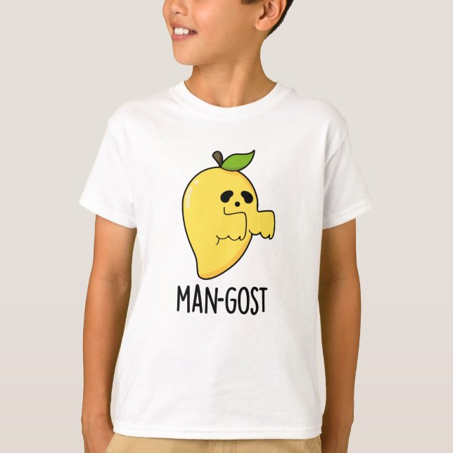 Camiseta Mango Ghost Pun, Dia de as Bruxas engraçado-fantas (Frente)