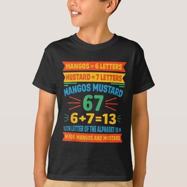 Camiseta Mangos Mustard 67 Tee Funny Alphabet Code M Meme F (Frente)