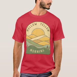 Camiseta Manhã Amarela Suave Colinas Onduladas retrô anos 7