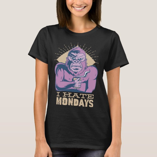 Camiseta Manhã Café Morning Group Eu odeio segundas-feiras (Frente)