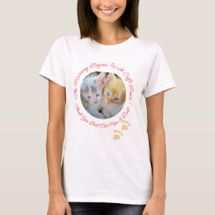 Camiseta Manhã Começa Com Patas Macias, Gatos Duas Fotos