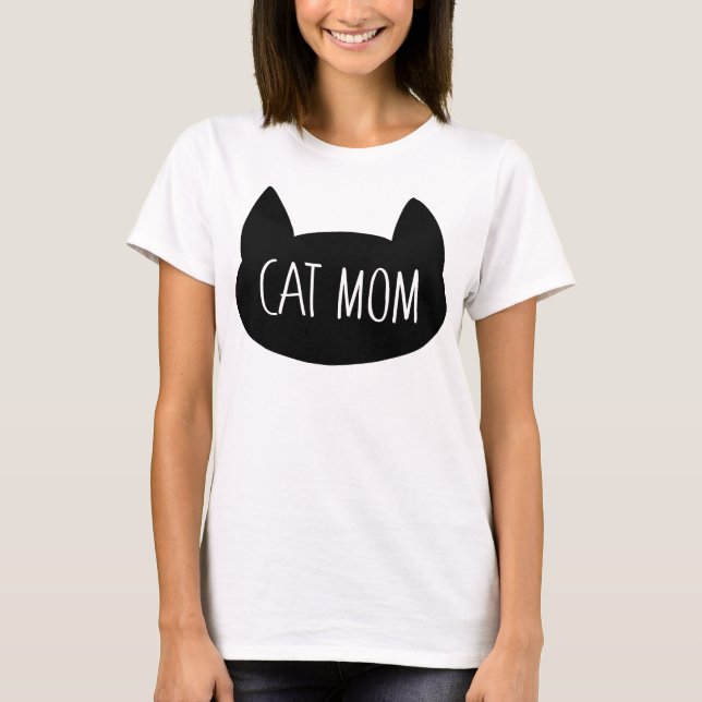 Camiseta Manhã de gato, silhueta engraçada (Frente)