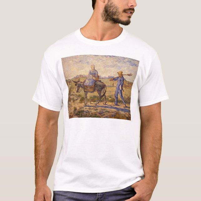 Camiseta Manhã de Vincent van Gogh |, saindo trabalhar (Frente)
