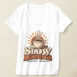 Camiseta Manhãs Lentas Café Bom Amante de Café Vintage