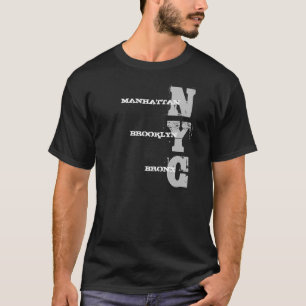 Camiseta Manhattan Brooklyn Bronx Nyc Text Modelo
