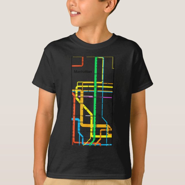 Camiseta Manhattan New York Nyc Subway Map Retro Rail Trans (Frente)