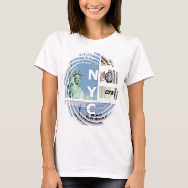 Camiseta Manhattan Nova Iorque Nyc Liberty Statue Modern (Frente)