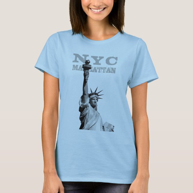 Camiseta Manhattan Nova Iorque Nyc Liberty Statue Women's (Frente)