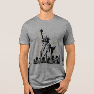 Camiseta Manhattan Nyc Liberty Statu Mens Short Sleeve