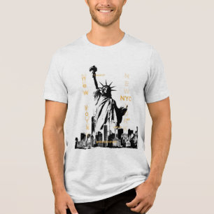 Camiseta Manhattan Nyc Mens Liberty Estátua Personalizável