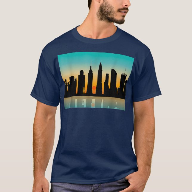 Camiseta Manhattenhedge NYC Sunset Manhatten New York (Frente)