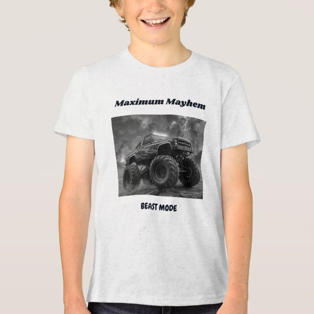 Camiseta Mania de caminhão monstro (Frente)